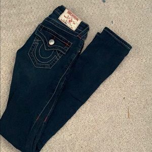 Dark blue true religion skinny jeans